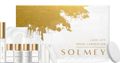 SOLMEY | 2-in-1 Lash Lift & Brow Lamination Kit | Professional Eyelash & Eyebrow Perm Set with Keratin, Collagen, Oats & Castor Oil | Salon Quality Results at Home - Up to 6 Weeks | Easy to use!